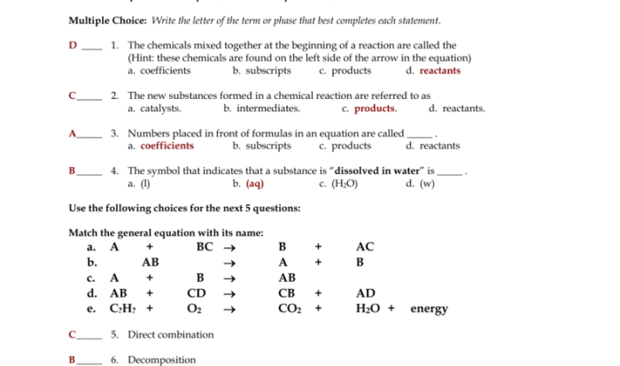 Unit 2 review chemistry answers