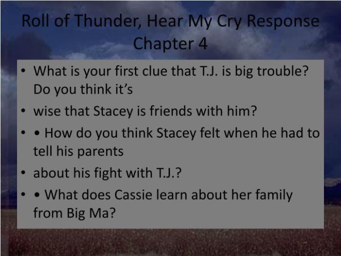 Chapter 4 roll of thunder hear my cry