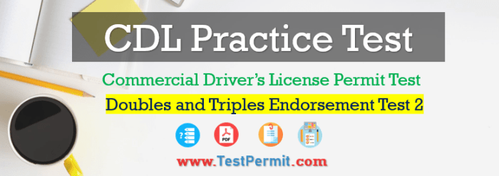 Practice test for doubles and triples endorsement