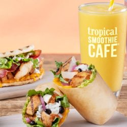 Smoothie tropical peanut healthy choose board paradise