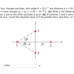 Arrangement charged four shows figure solved transcribed problem text been show has particles