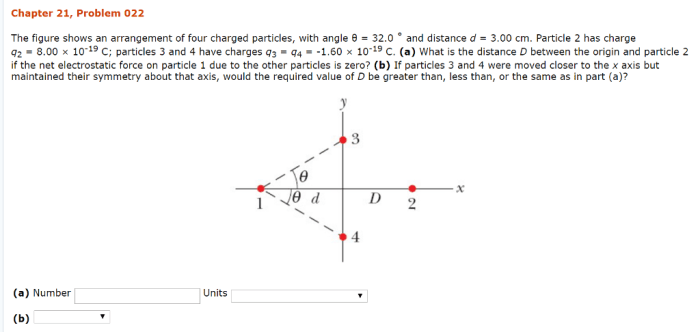 Arrangement charged four shows figure solved transcribed problem text been show has particles